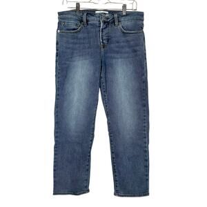 Blanqi Blue Medium Wash Straight Leg Maternity Denim Jeans 10